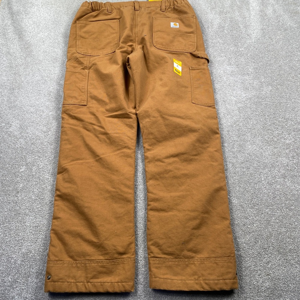Carhartt Insulated Work Pants Mens M Brown Loose Fit Duck Canvas 0B5471-BRN - Picture 4 of 9